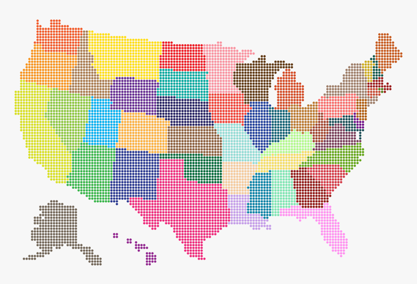 United States Map Png - United States Map Dots, Transparent Png