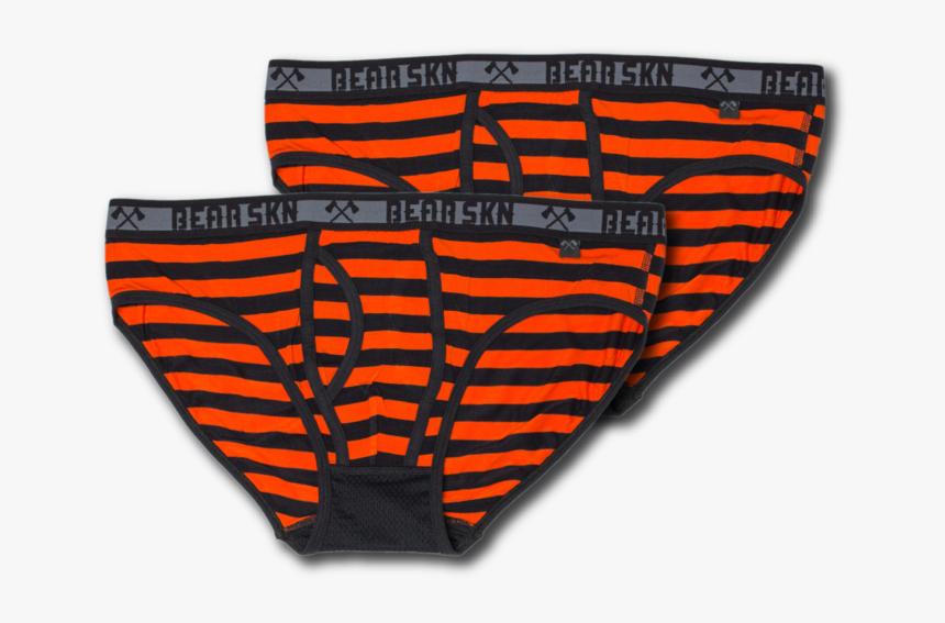2 Pack - Bamboo Briefs - Tangerine Stripe - Undergarment, HD Png Download