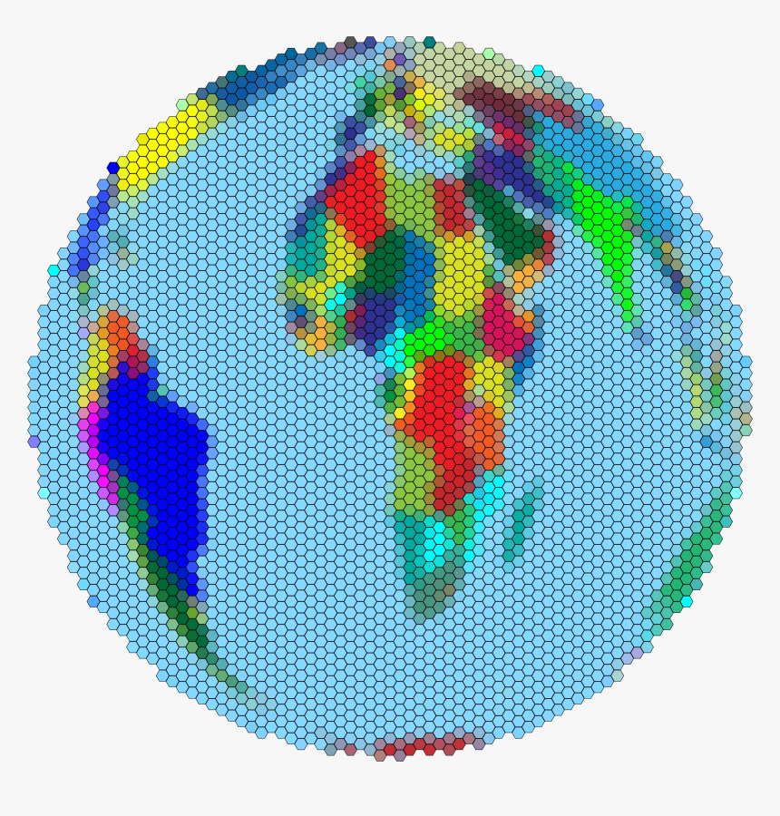 Earth Globe Hexagonal Mosaic Black Stroke Clipart ,, HD Png Download
