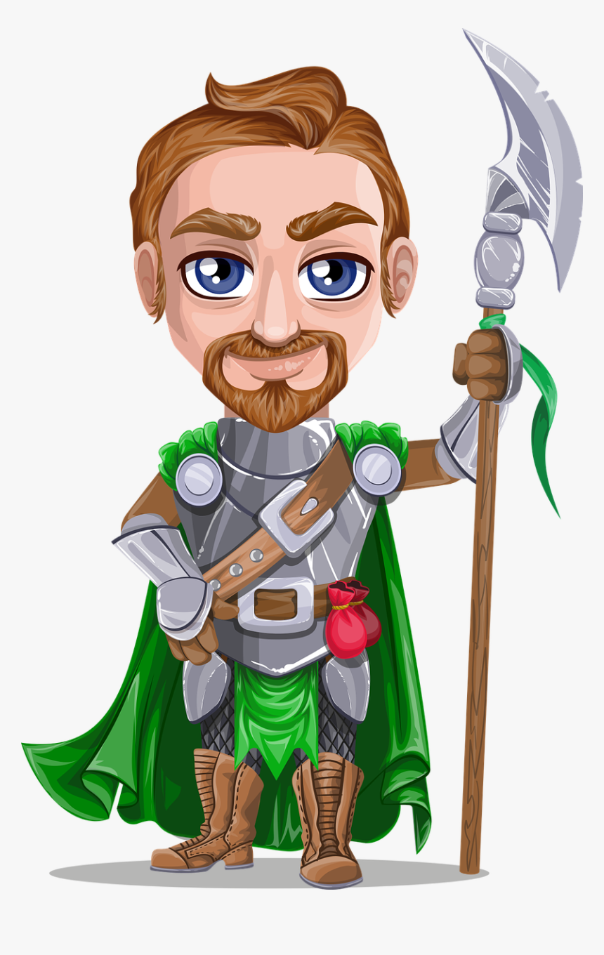 Knight Warrior In Armor, Holding Battle-axe, HD Png Download