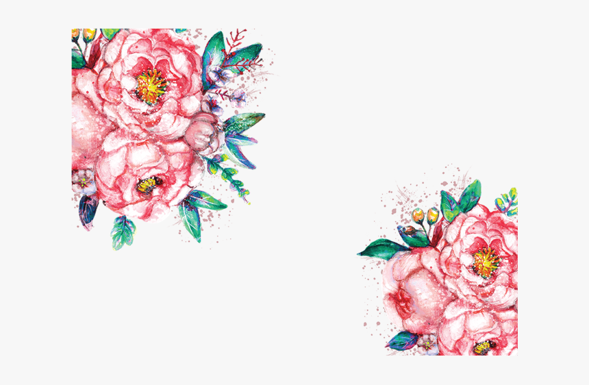 Red Watercolor Flower, HD Png Download