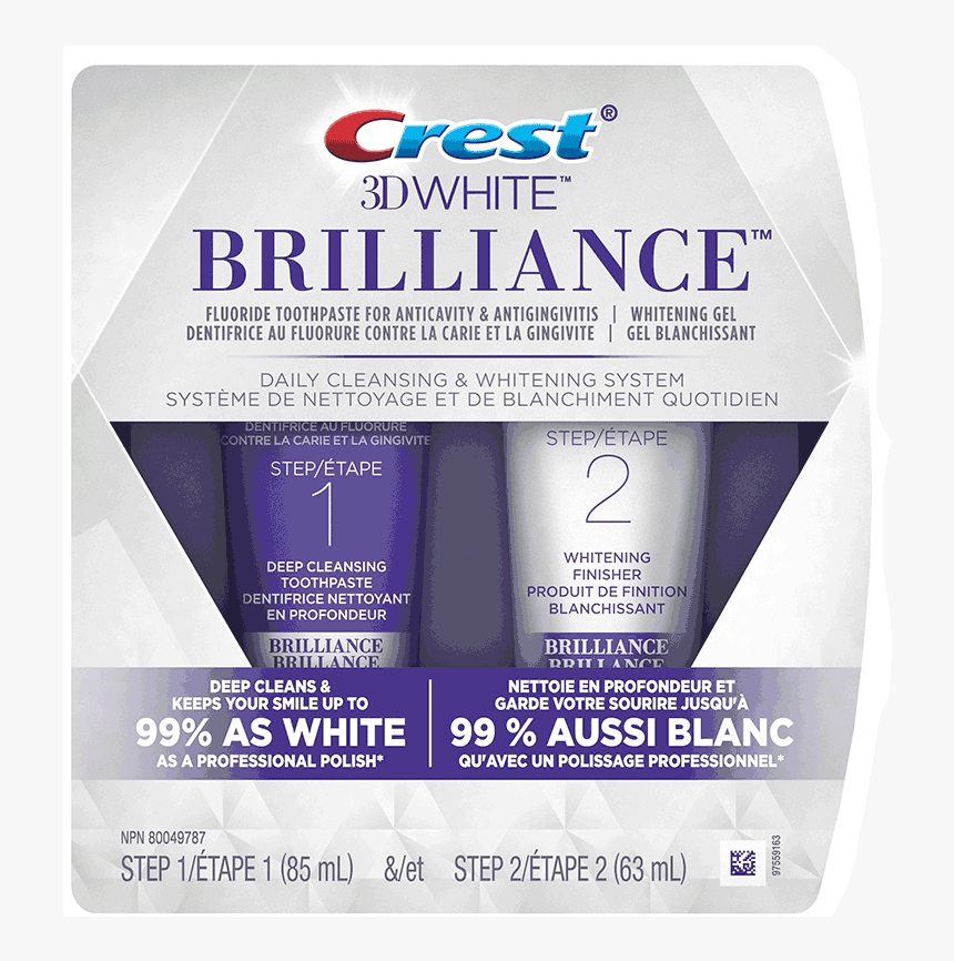 3d White Brilliance 2-step Whitening Toothpaste System, HD Png Download