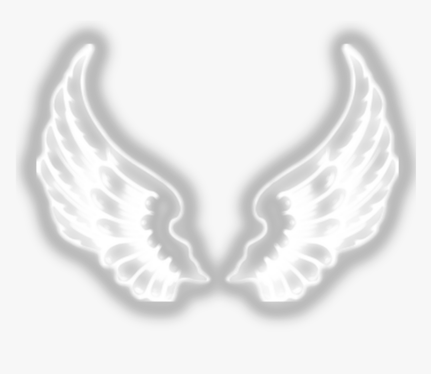 wings wing emoji neon white black sad happy, HD Png Download