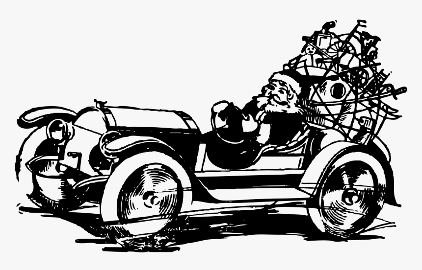 Car Santa Claus Christmas Clip Art, HD Png Download
