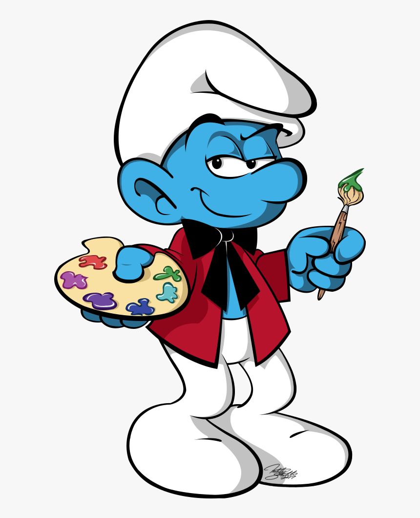 Painter Smurf Clipart Png, Transparent Png