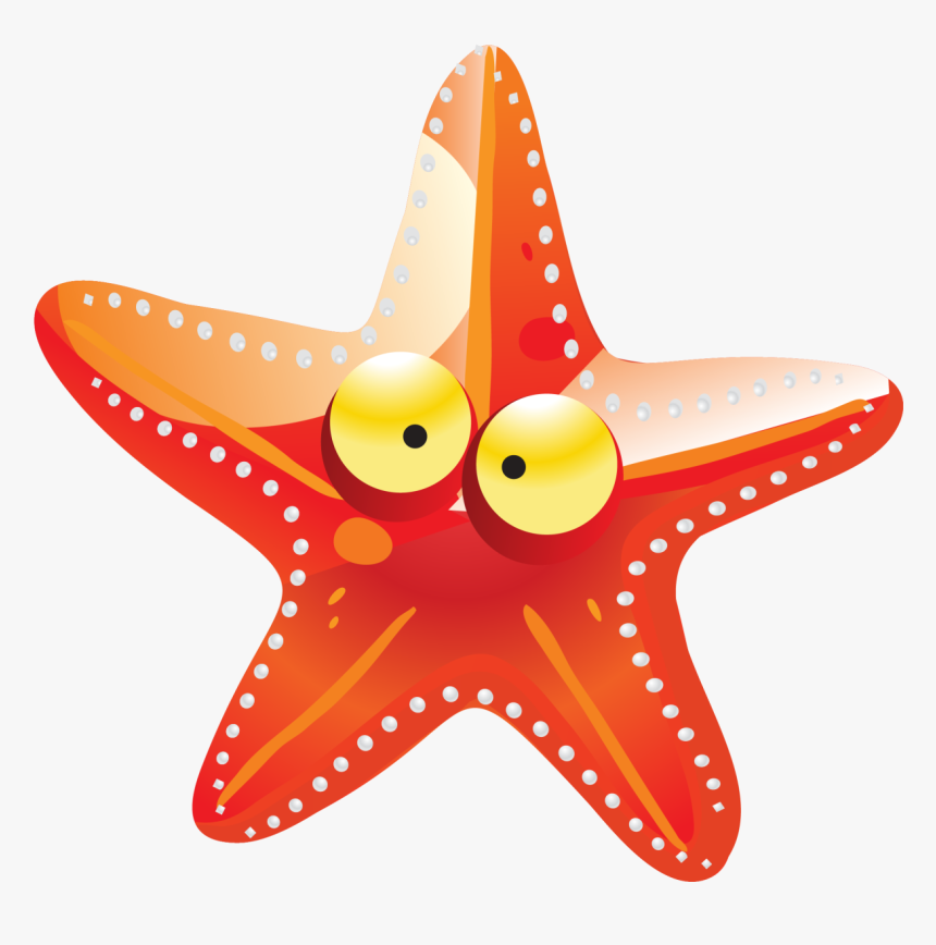Starfish Orange Cartoon Star Decorative Transparent, HD Png Download