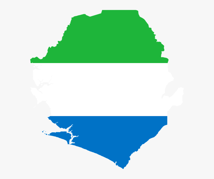 Sierra Leone, Flag, Map, Geography, Outline, Africa, HD Png Download