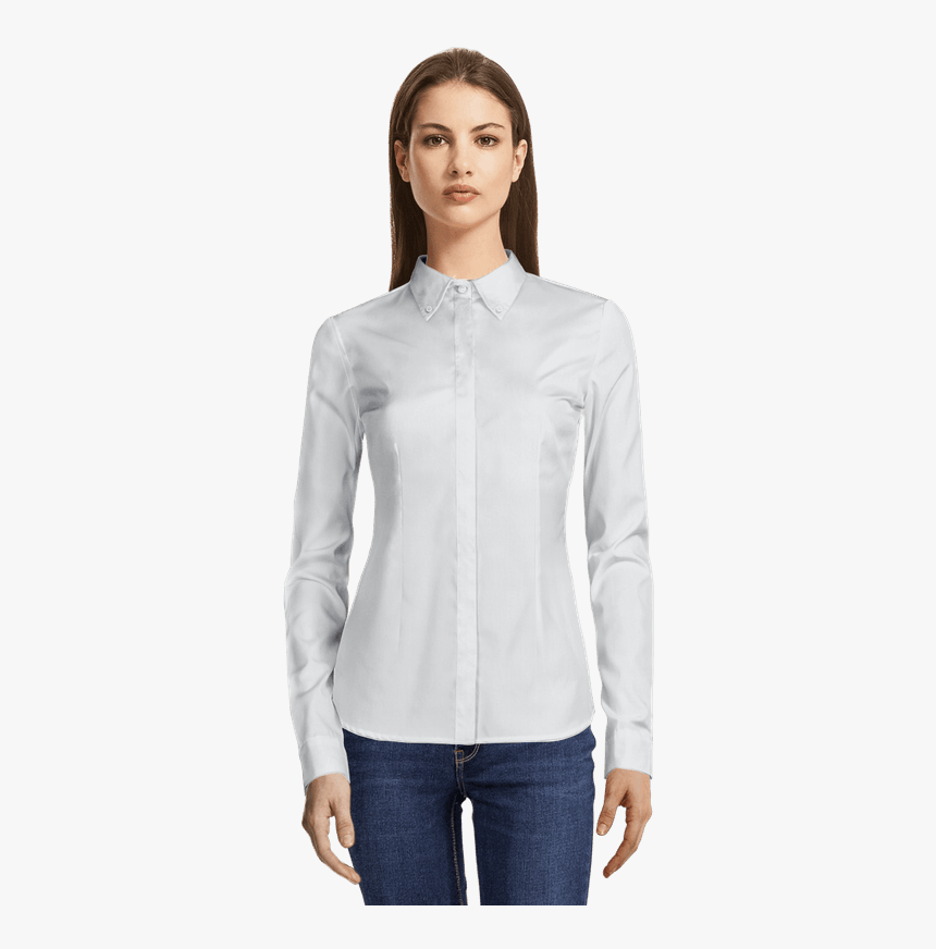 Premium White Button Down No Iron Cotton Shirt View, HD Png Download