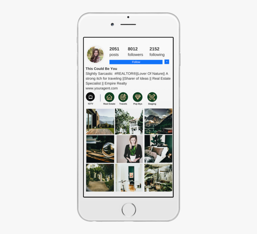 Frontal Mockup Of A White Iphone 6 Plus Over A Transparent, HD Png Download