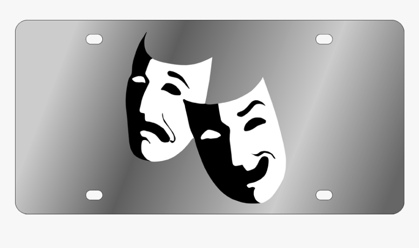 Lsn - License Plate - Drama Masks - Comedy Tragedy Masks Silhouette, HD Png Download