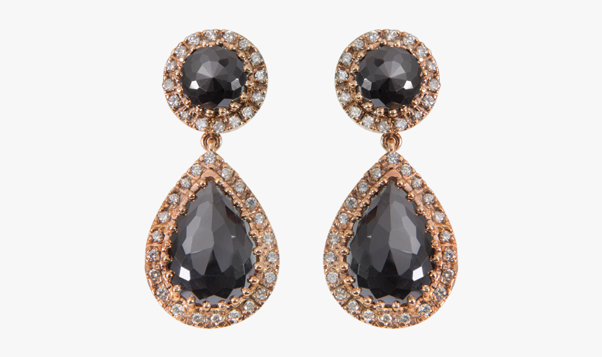Black Diamond Earring - Earrings, HD Png Download