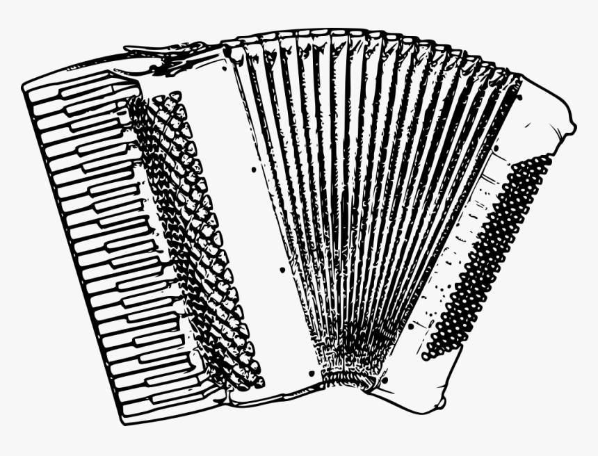 Transparent Accordion Png - Clip Art Musical Instrument B&w, Png Download