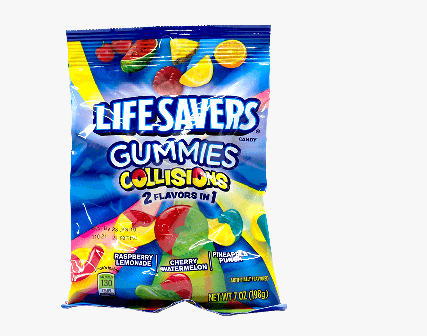 Lifesavers Gummies Collisions 7oz Bag Front - Lifesavers Gummies Collisions, HD Png Download