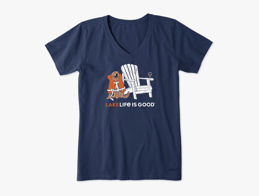 Women S Lifesaver Crusher Vee - Life Is Good Shirt Dog, HD Png Download