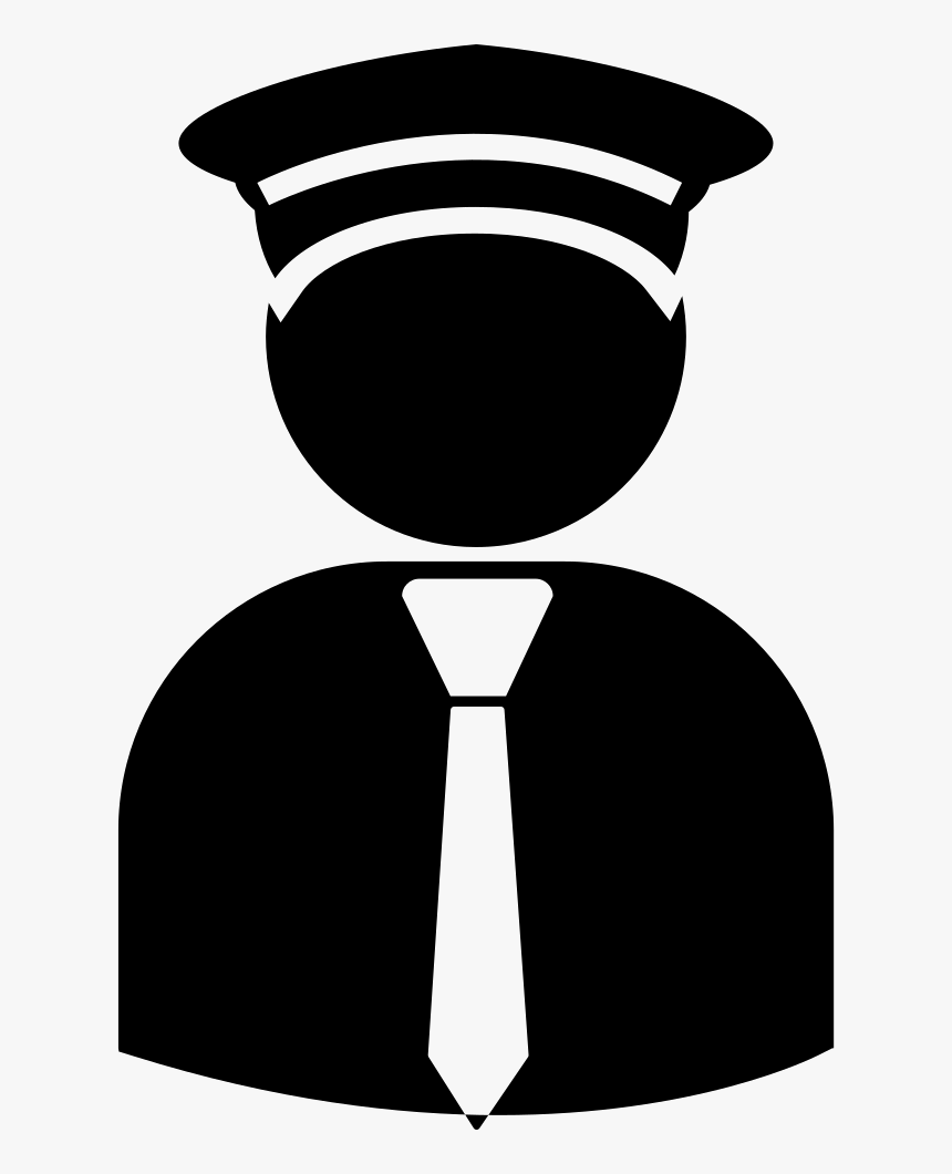 Pilot With Hat And Tie - Pilot Silhouette Transparent, HD Png Download