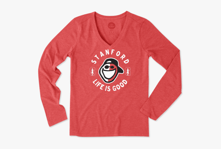 Women S Stanford Face Paint Jake Long Sleeve Cool Vee - Long-sleeved T-shirt, HD Png Download