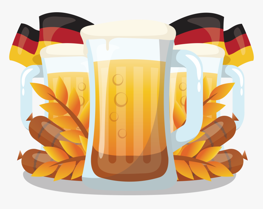 Transparent Beer Vector Png - Beer Mugs Oktoberfest Vector, Png Download