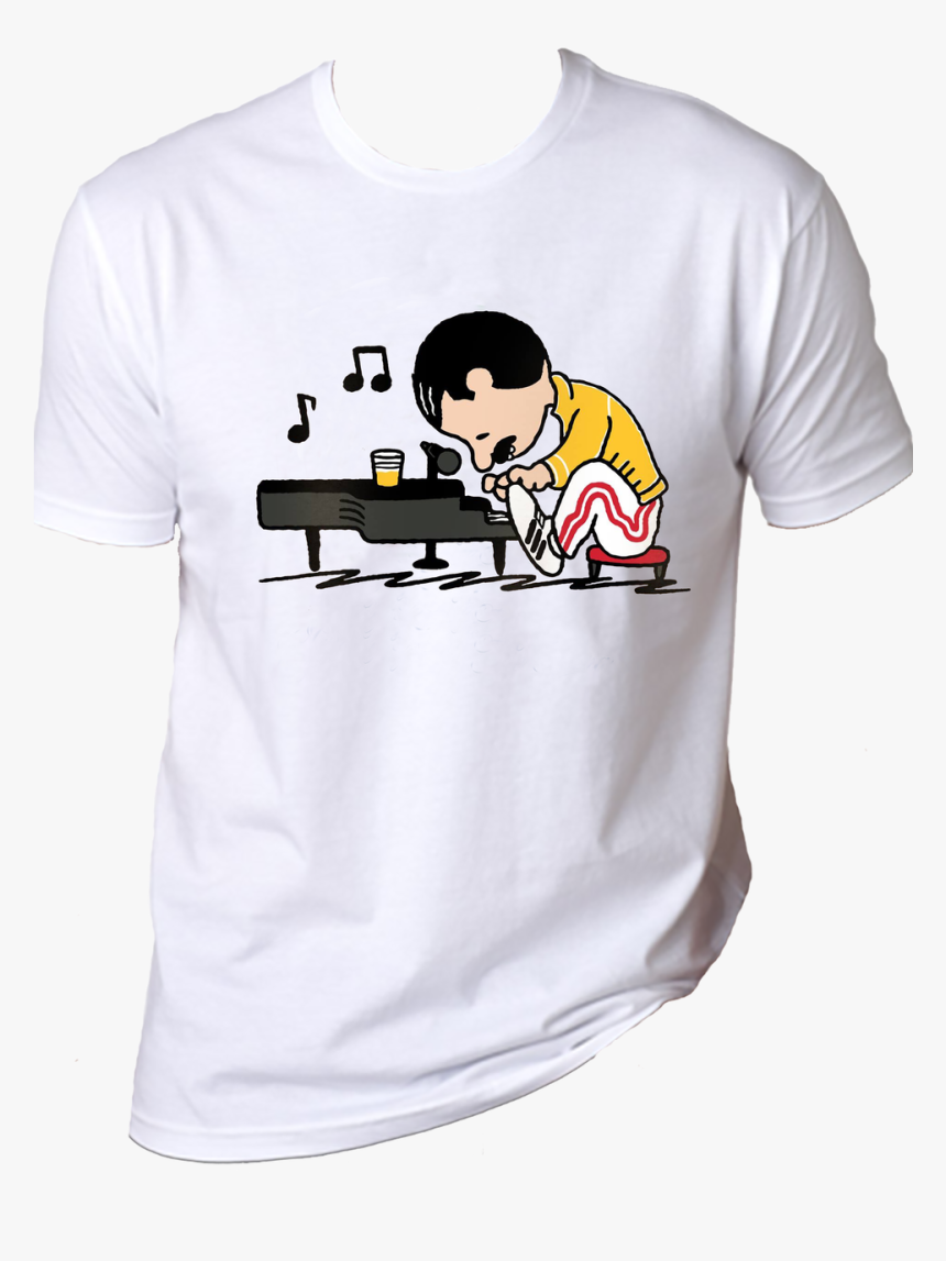 Queen Freddie Mercury Schroeder Cartoon - Charlie Brown Freddie Mercury Shirt, HD Png Download