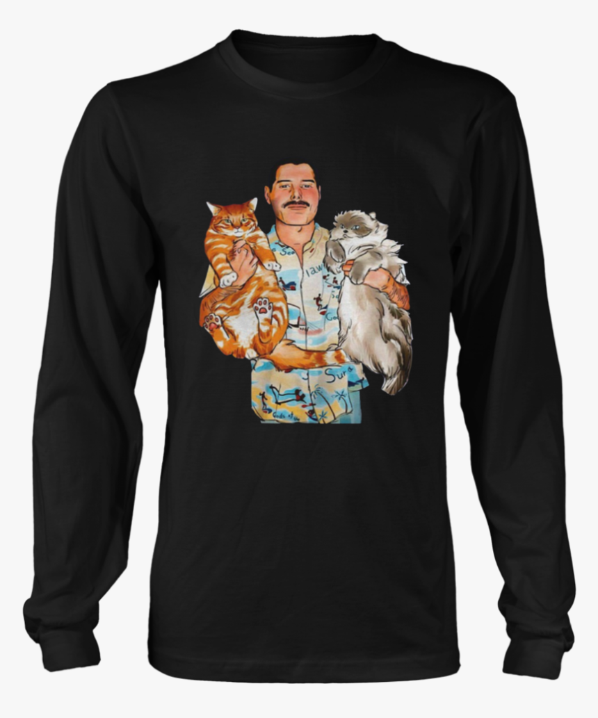 Freddie Mercury With His Cats Shirt - Freddie Mercury Cat T Shirt, HD Png Download