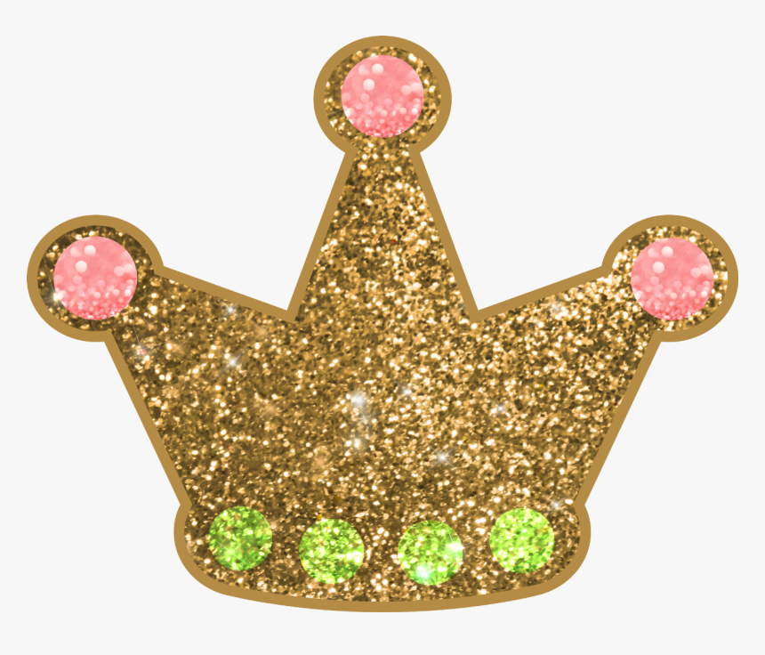 Crown Gold Glitter Glamour Sparkle Shiny Sticker Freeto - Stickers Glitter Gold Crown, HD Png Download