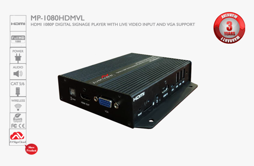 Digital Signage Player With Live Video Input - Absolute Matriz 4x4 Hdmi, HD Png Download