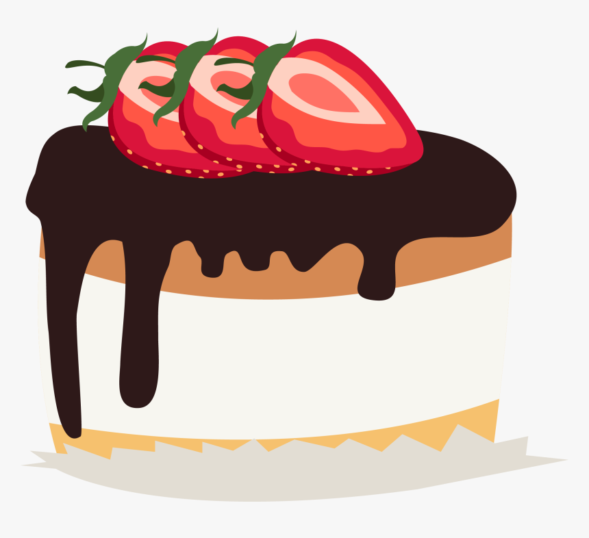 Cake Strawberry Cream Birthday Shortcake Clip Art - Cake Clipart Png Chocolate, Transparent Png