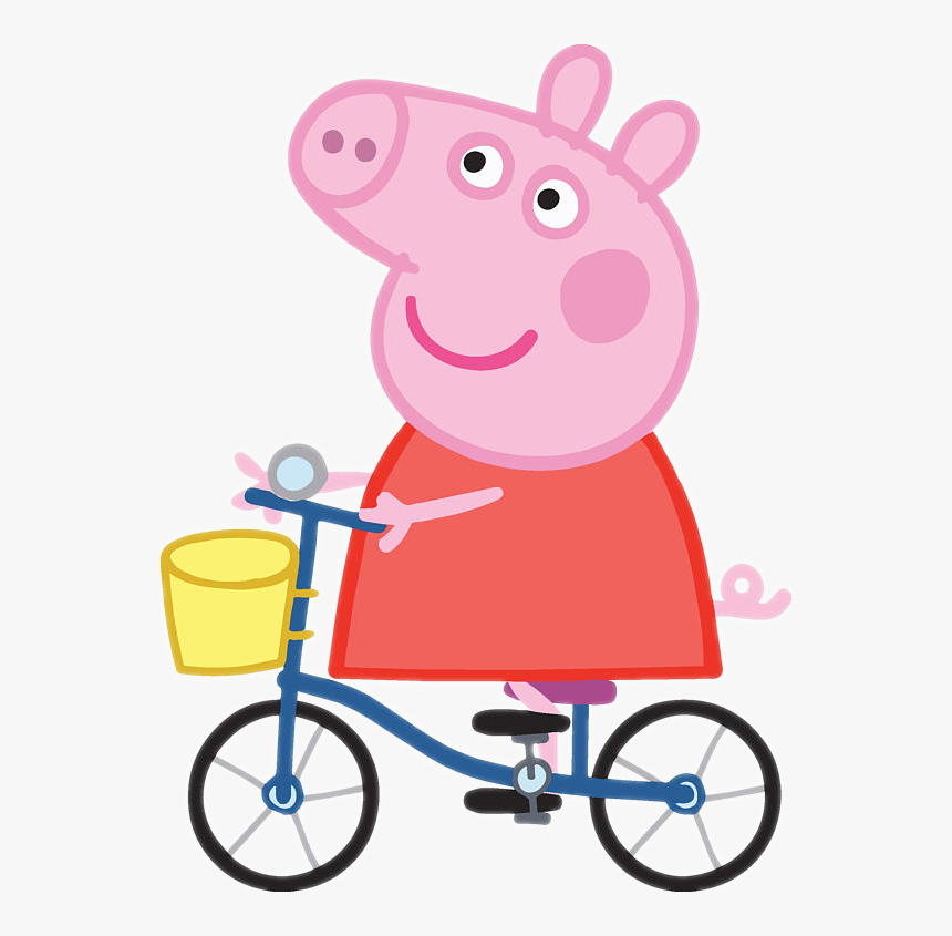 Peppa Pig In Bici, HD Png Download