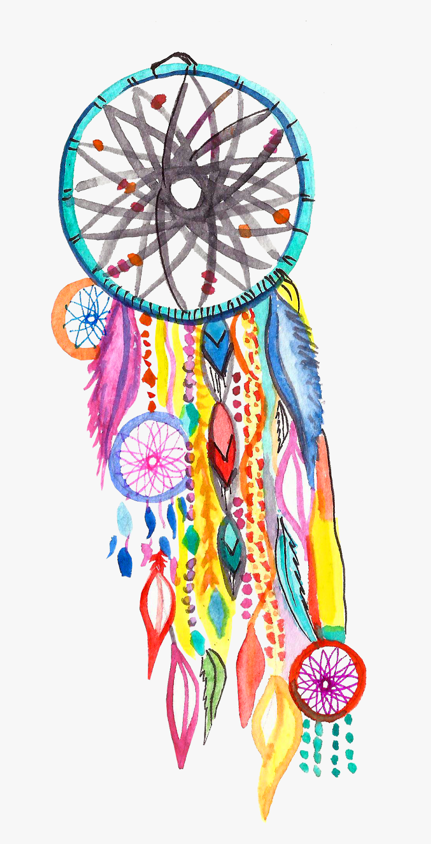 Painting Clip Art - Colorful Dream Catcher Painting, HD Png Download