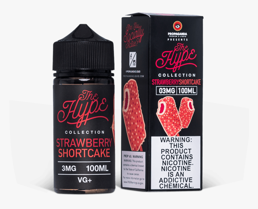 The Hype Strawberry Shortcake 100ml - Strawberry, HD Png Download