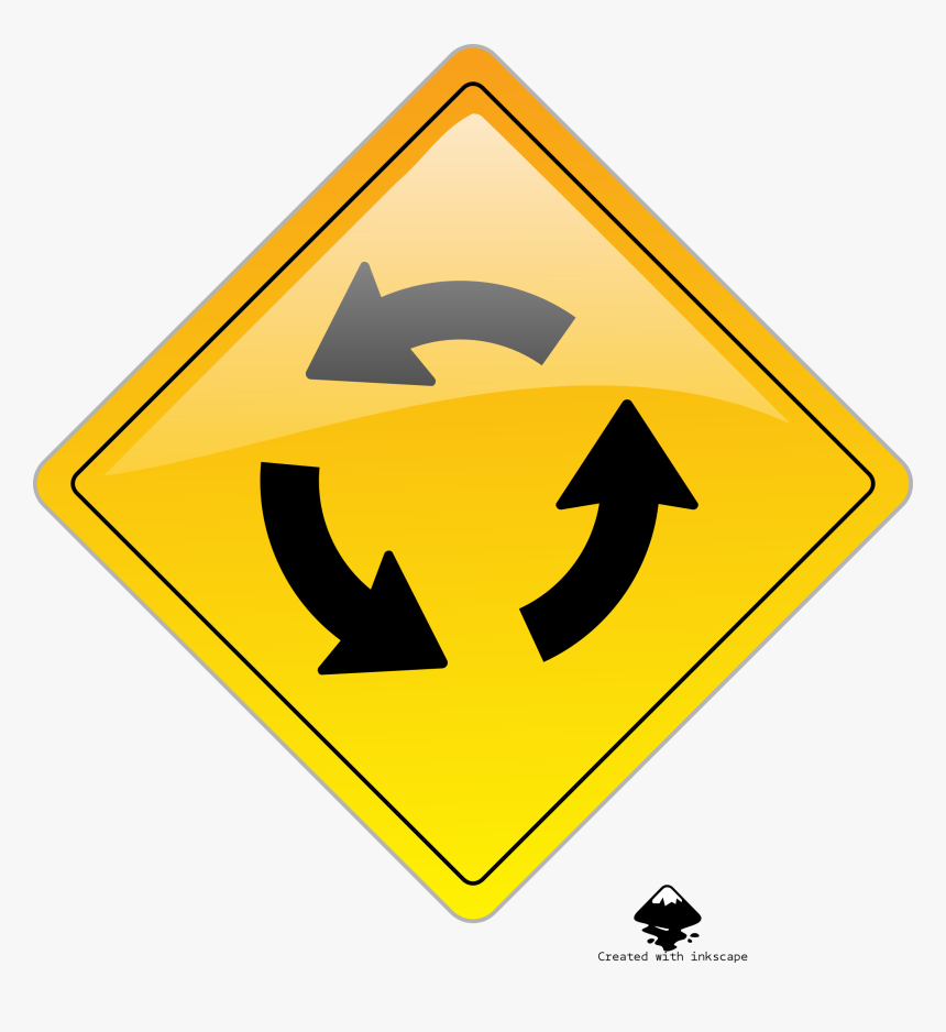 Circular Intersection Warning Clip Arts - Examples Of Present Progressive In Italian, HD Png Download