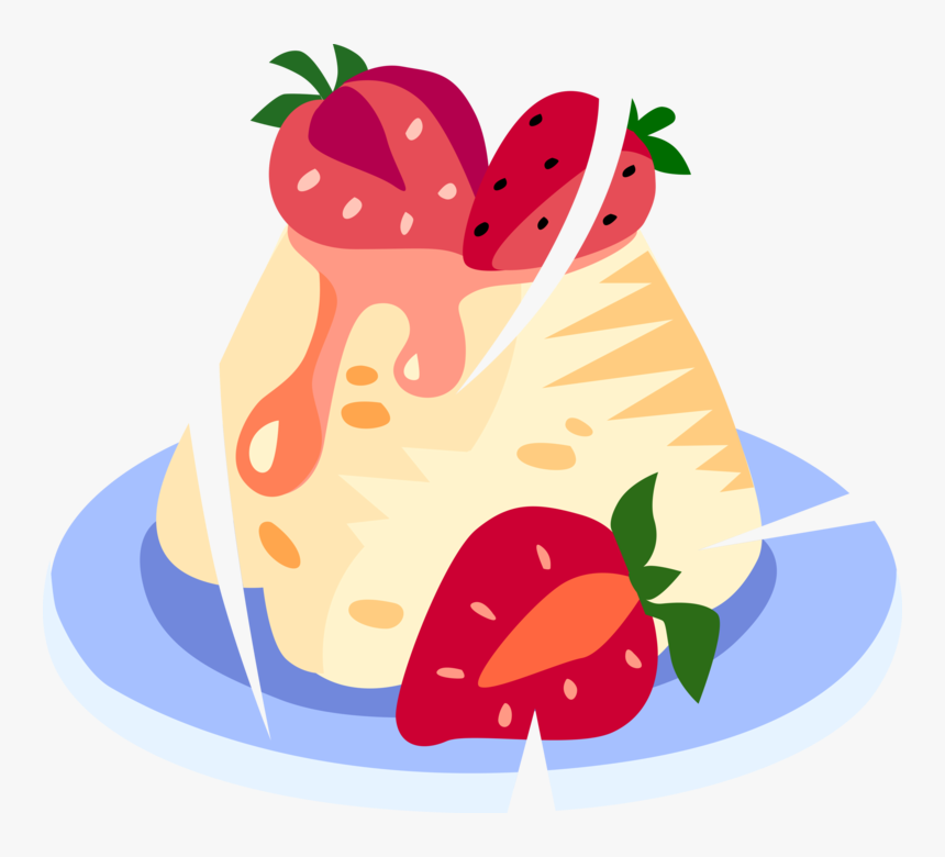 Vector Illustration Of Sweet Dessert Strawberry Shortcake, HD Png Download