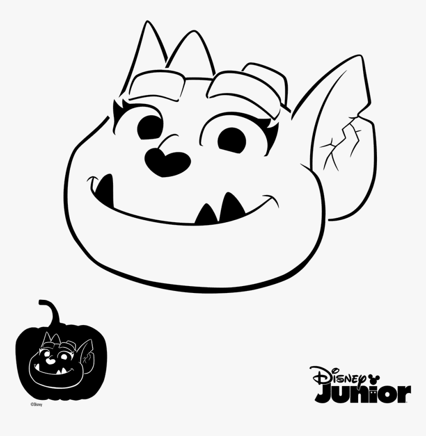 Pumpkin Stencil Vampirina Page - Vampirina Pumpkin Carving Stencil, HD Png Download