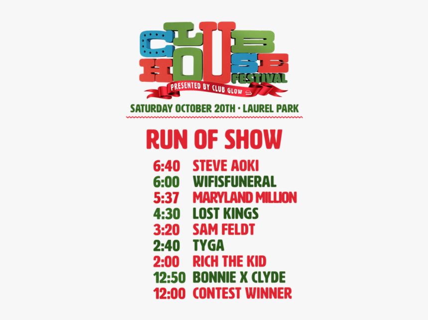 Clubhouse Fest Set Times, HD Png Download