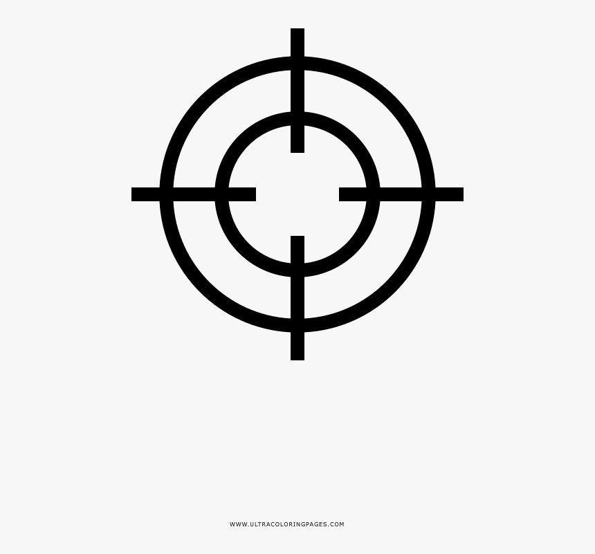 Crosshair Coloring Page - Cross Hairs On Target, HD Png Download