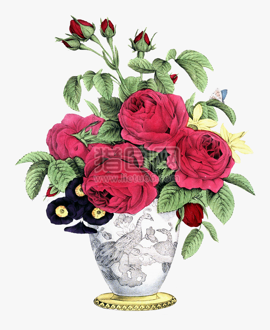 Rose, Vintage, Decoration, Leaf, Floral, Flower, Gift - Transparent Vintage Flowers Png, Png Download