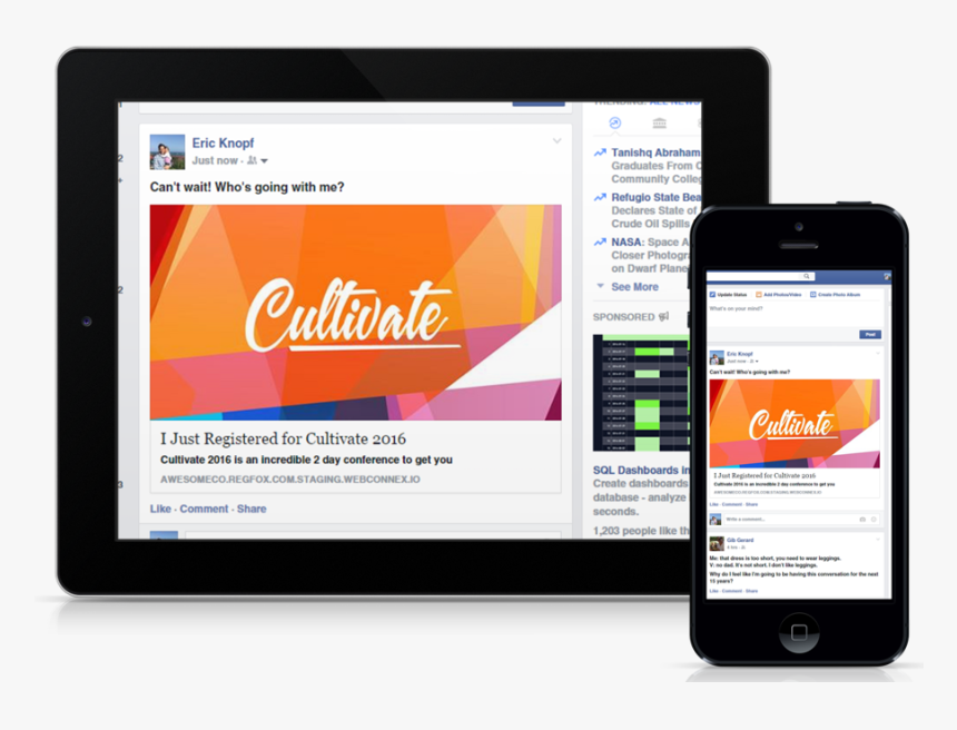Social Ipad Iphone 2 Cropped - Iphone, HD Png Download
