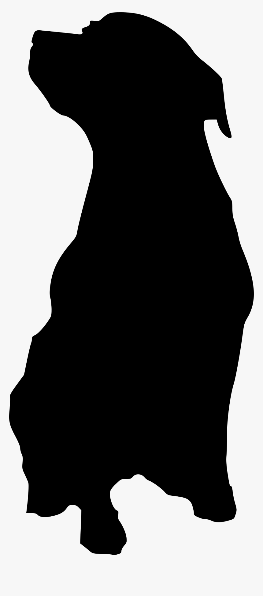 Rottweiler Outline Clip Arts - Sitting Dog Silhouette, HD Png Download