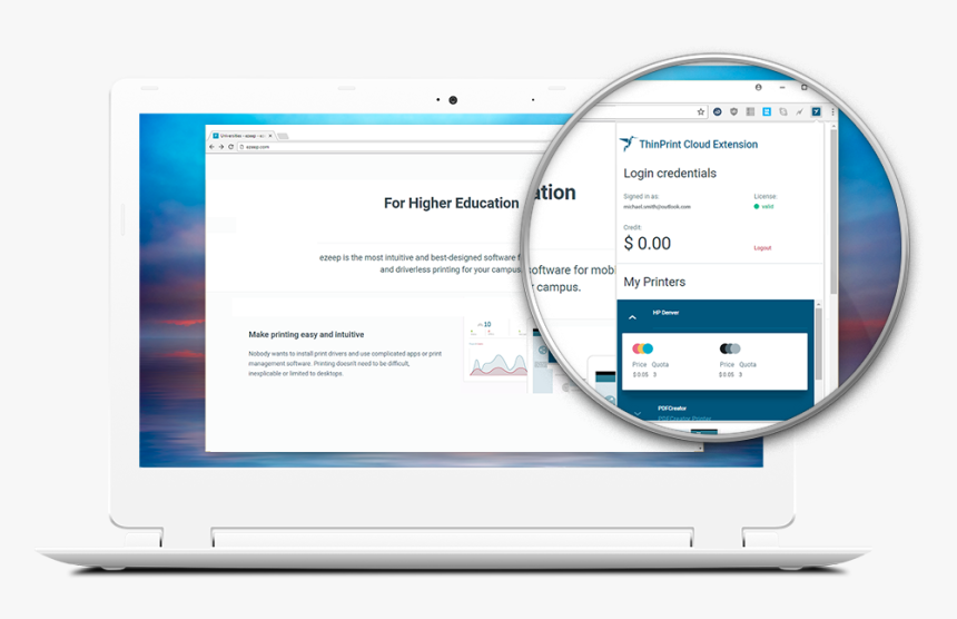 Ezeep Integrate Chromebook Printing Easily And Securely - Computer Monitor, HD Png Download