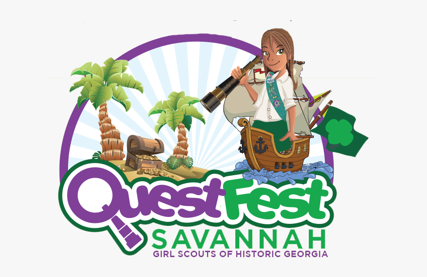 Quest Fest Graphic W Girl - Cartoon, HD Png Download