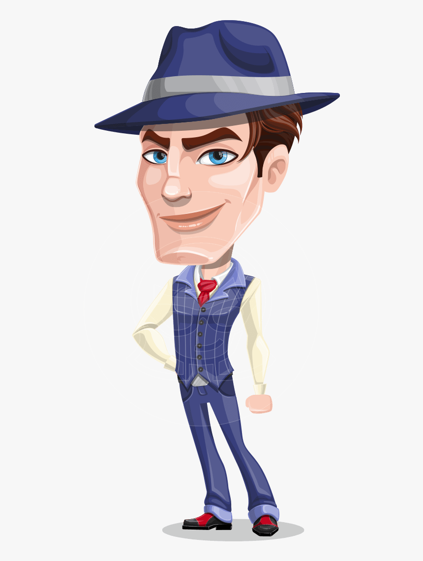Old School Gangster With Hat Cartoon Vector Character - Girl Gangster Png Cartoon, Transparent Png