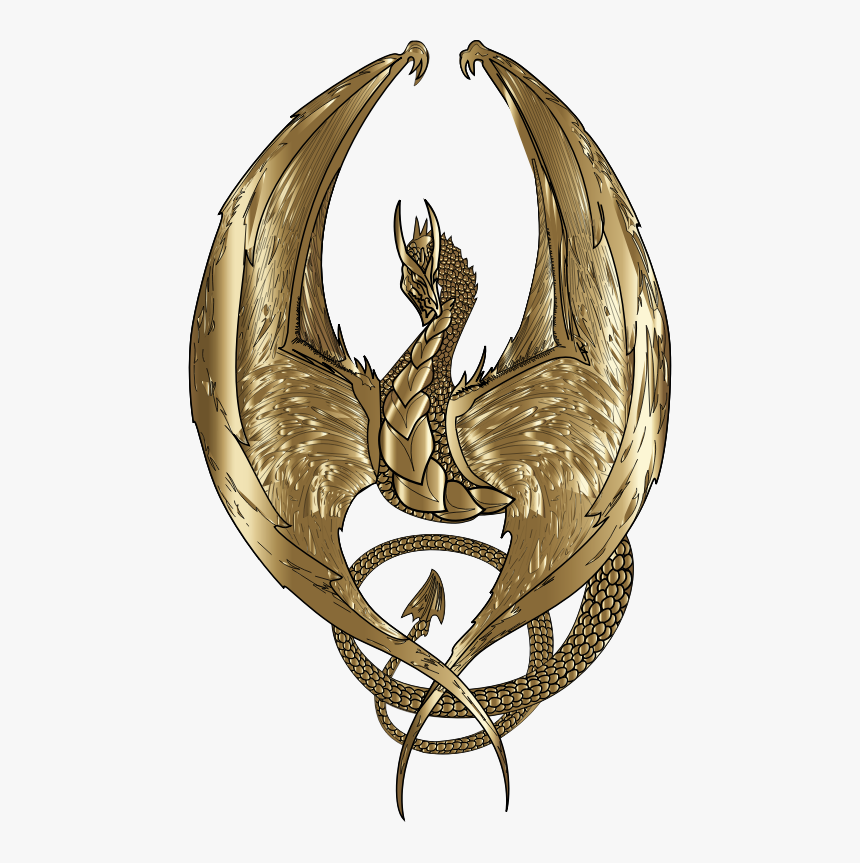 Gold Wyvern - Fantasy Gold Dragon Art Transparent, HD Png Download