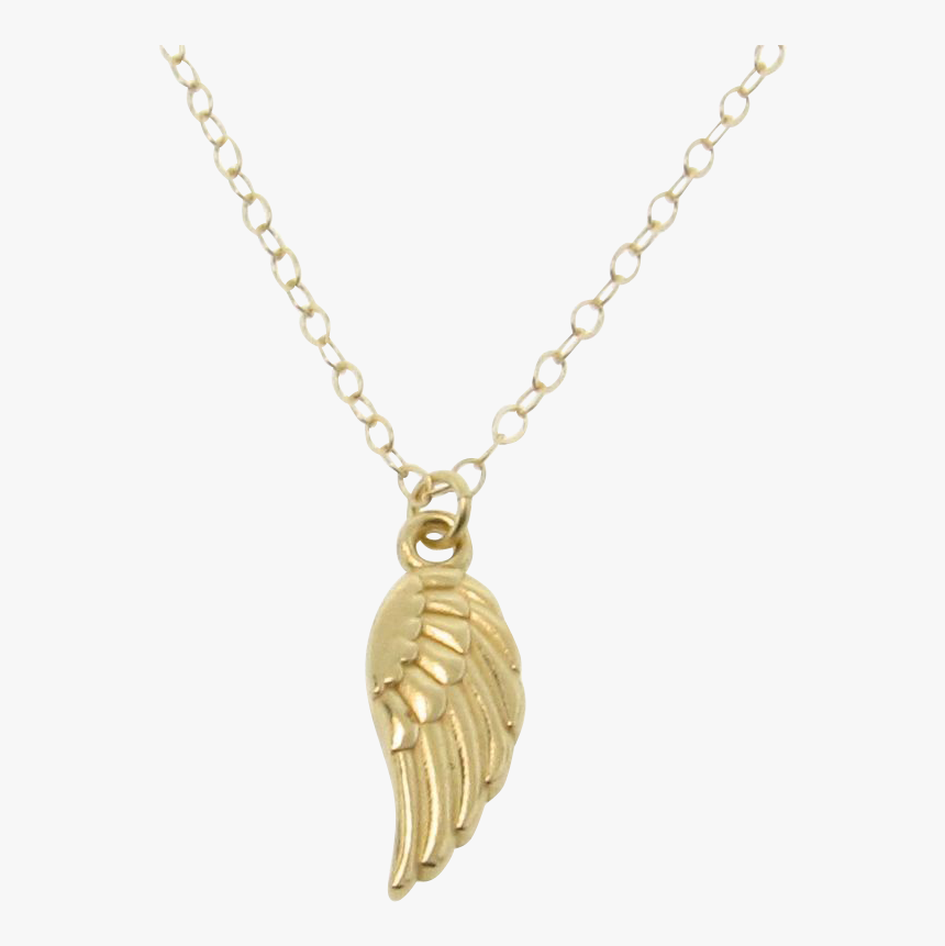 Wing Pendant Png - Guardian Angel Necklace Gold Small, Transparent Png