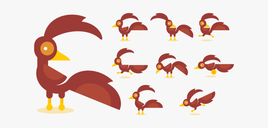 Roadrunner Cartoon Vectors - Roadrunner Bird Running Clipart Desert, HD Png Download