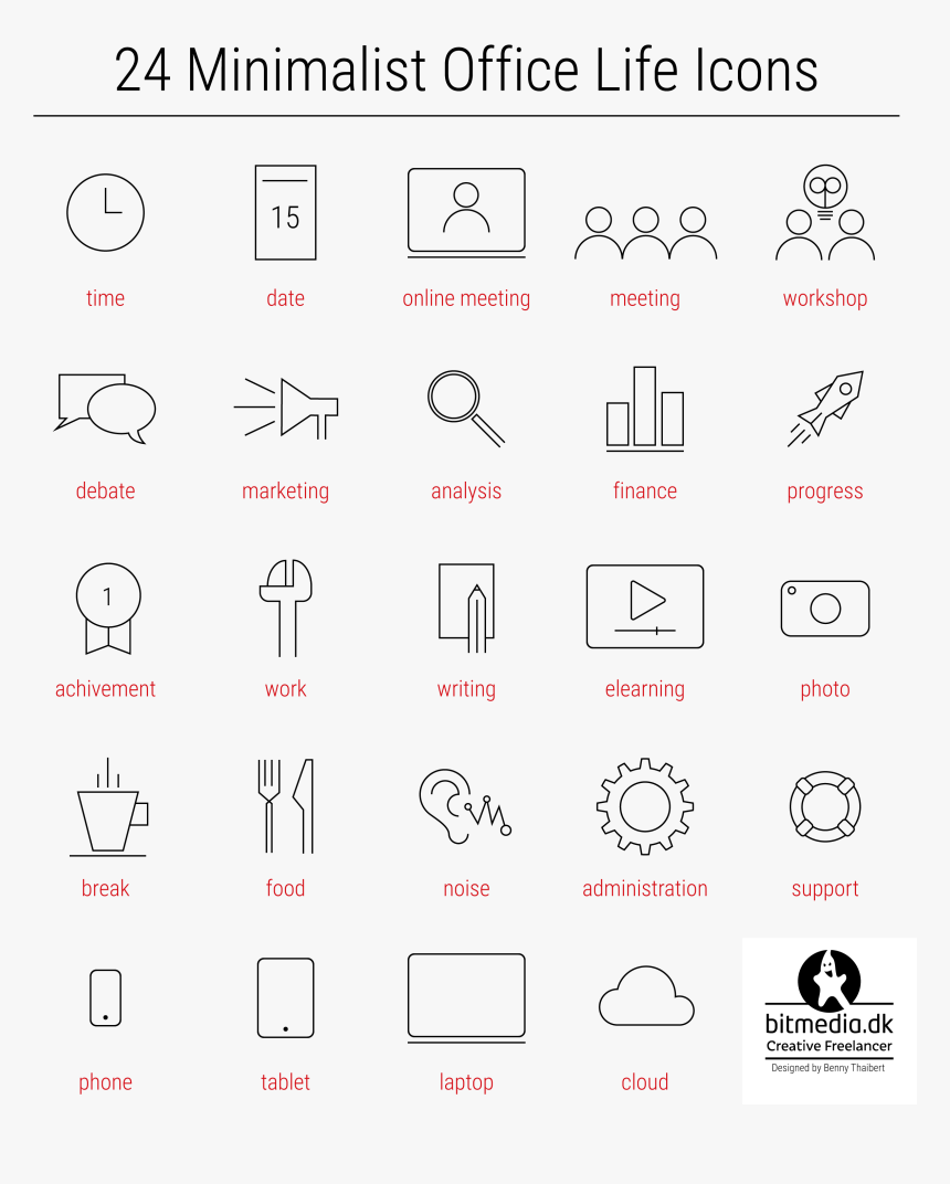Free Blackline Office Life Icons - Free Transparent Icons For Office, HD Png Download