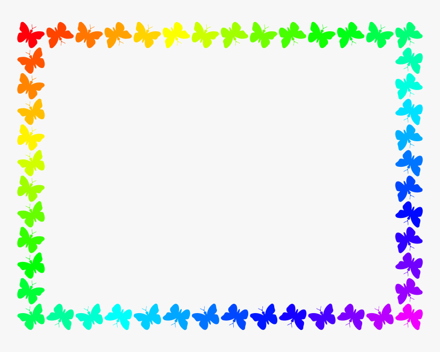 Butterfly Frame - Butterfly Border Design Black And White, HD Png Download
