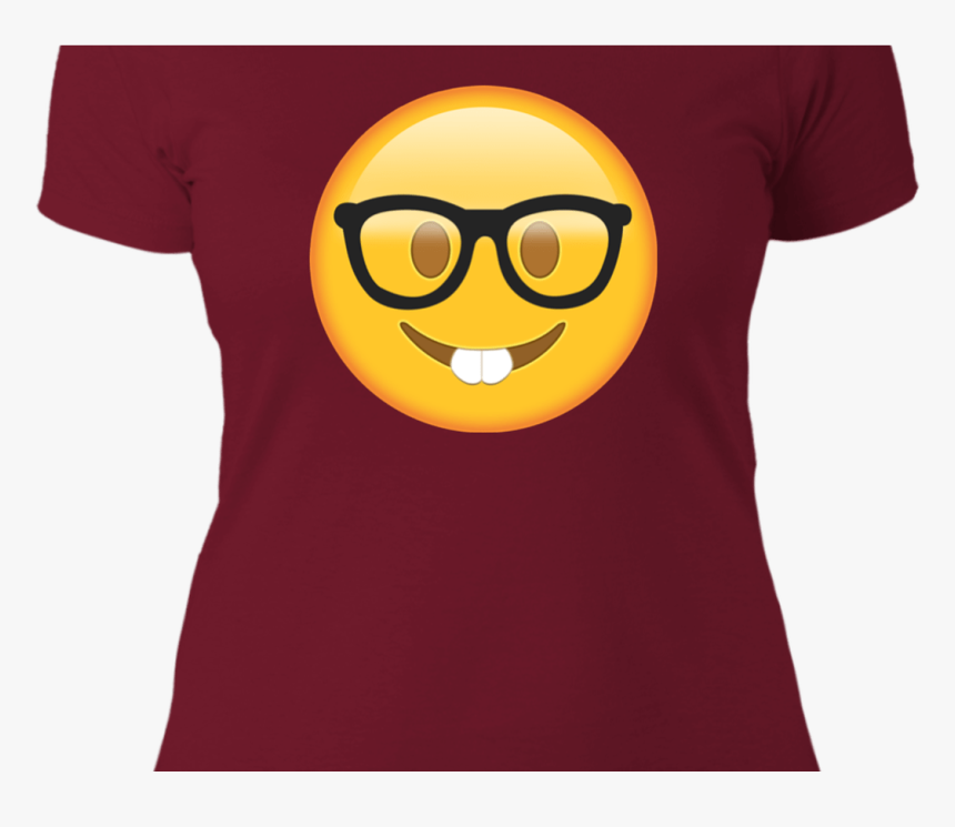 Nerd With Glasses Emoji Shirt Costume Birthday Party - Nerd Emoji, HD Png Download