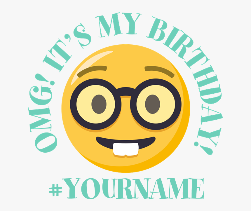 Emoji Nerd Birthday Onesie - Circle, HD Png Download