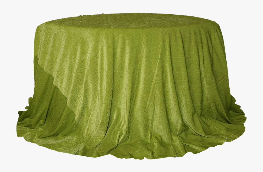 Round Table With Green Velvet Cover - Tablecloth, HD Png Download