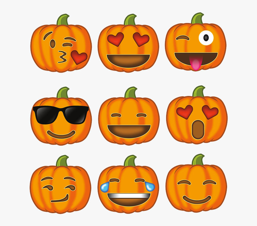 Pumpkin Emoji Collection Jack O Lantern - Jack O Lantern Emoji Faces, HD Png Download