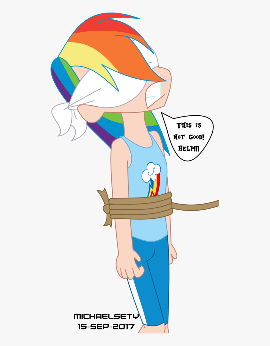 Michaelsety, Blindfold, Bondage, Daring Done, Dialogue, - Tied Up Rainbow Dash, HD Png Download